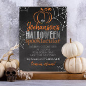 Elegante pompoen krijtbord Halloween Party Kaart