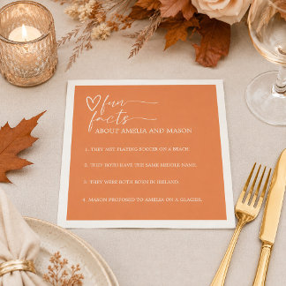 Elegante Pompoen Oranje Feiten Bruiloft Servet