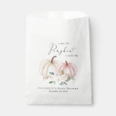 Elegante pompoen roze bloemenbaby meisje douche bedankzakje (Voorkant)