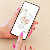 Elegante pompoen roze bloemenbaby meisje douche kaart