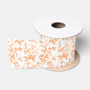 Elegante Pompoen Specerijen Grandmillennial Toile Satijnen Lint