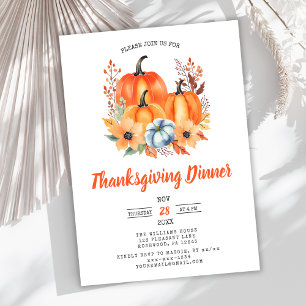 Elegante Pompoen Thanksgiving Diner Uitnodiging