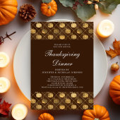 Elegante Pompoen Thanksgiving Dinerfeest Kaart