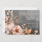 Elegante pompoen Thanksgiving Dinner Invitation Kaart (Achterkant)