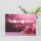 Elegante pompoen Thanksgiving Dinner Invitation Kaart (Staand voorkant)