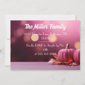 Elegante pompoen Thanksgiving Dinner Invitation Kaart (Achterkant)