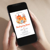 Elegante pompoen Thanksgiving Dinner Invitation Kaart
