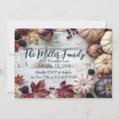 Elegante pompoen Thanksgiving Dinner Invitation Kaart (Achterkant)