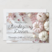 Elegante pompoen Thanksgiving Dinner Invitation Kaart (Voorkant)