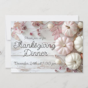 Elegante pompoen Thanksgiving Dinner Invitation Kaart