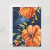 Elegante pompoen Waterverf Herfst Herfst Baby show Kaart (Achterkant)