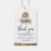 Elegante Pompoen Wit en Goud Bedankt Favor Cadeaulabel (Voorkant)