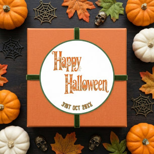 Elegante Pompoenen Betoverende Halloween Botanical Ronde Sticker