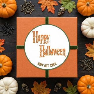 Elegante Pompoenen Betoverende Halloween Botanical Ronde Sticker