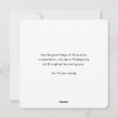 Elegante pompoenen Floral Happy Thanksgiving Kaart (Achterkant)