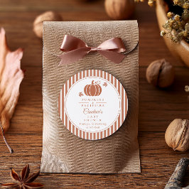 Elegante Pompoenen & Fopspenen Baby Shower Favor Ronde Sticker