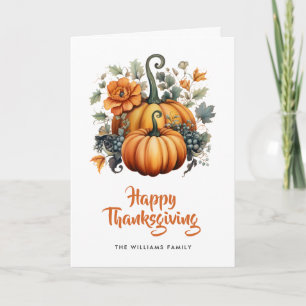 Elegante pompoenen Foto Happy Thanksgiving Kaart