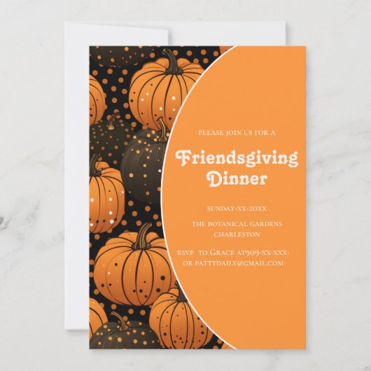 elegante pompoenen herfst Friendsgiving Kaart (Voorkant)