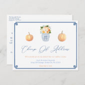 Elegante Pompoenen Herfstbloemen Adreswijziging Aankondigingskaart (Voorkant / Achterkant)