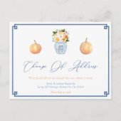 Elegante Pompoenen Herfstbloemen Adreswijziging Aankondigingskaart (Voorkant)