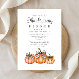 Elegante Pompoenen met Strik Thanksgiving Kaart