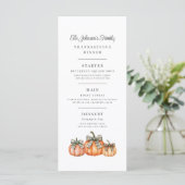 Elegante Pompoenen met Strik Thanksgiving Menu (Staand voorkant)