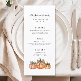 Elegante Pompoenen met Strik Thanksgiving Menu