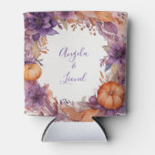 Elegante Pompoenen Paarse Bloemen Wedding Blikjeskoeler (Voorkant)