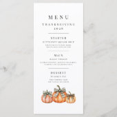 Elegante Pompoenen Thanksgiving Menu (Voorkant)