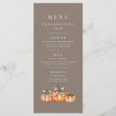 Elegante Pompoenen Thanksgiving Menu (Voorkant)