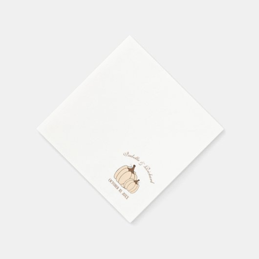 Elegante pompoenen vallen bruiloft papier servet (Hoek)