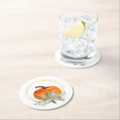 Elegante pompoenonderzetters ronde kartonnen onderzetter (Insitu)