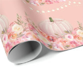 Elegante pompoenpatroon | Blush roze Cadeaupapier (Rol Hoek)