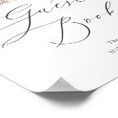 Elegante pony in beige trouwgastenboek poster (Hoek)