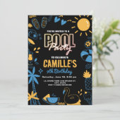 Elegante Pool Party verjaardagsuitnodiging Kaart (Staand voorkant)