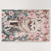 Elegante Poolvos Roze Bloemen Legpuzzel (Horizontaal)