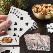 Elegante Poolvos Roze Bloemen Pokerkaarten (Insitu)