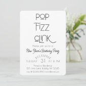 Elegante Pop Fizz Clink Nieuwjaarsfeest Kaart (Staand voorkant)