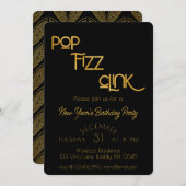 Elegante Pop Fizz Clink verjaardagsfeestje Kaart (Voorkant / Achterkant)