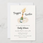 Elegante Poppin Bottles Champagne Baby shower Kaart (Voorkant)