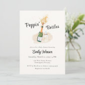 Elegante Poppin Bottles Champagne Baby shower Kaart (Staand voorkant)