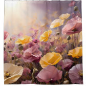 Elegante Poppy Blossom Douchegordijn (Voorkant)
