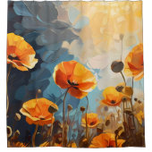 Elegante Poppy Blossom Douchegordijn (Voorkant)
