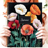 Elegante Poppy Floral Custom Name Planner