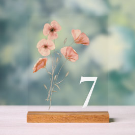 Elegante Poppy Meadow Oranje Bloemen Acryl Bord