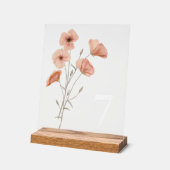 Elegante Poppy Meadow Oranje Bloemen Acryl Bord (Hoek)