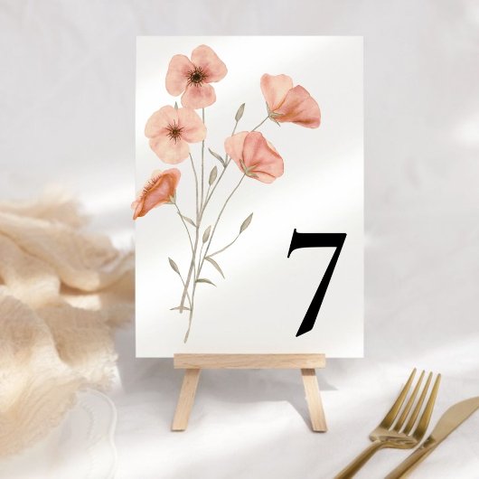 Elegante Poppy Meadow Oranje Bloemen Kaart