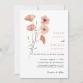 Elegante Poppy Meadow Sinaasappel Flowers Wedding Kaart (Voorkant)