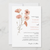 Elegante Poppy Meadow Sinaasappel Flowers Wedding Kaart (Voorkant)