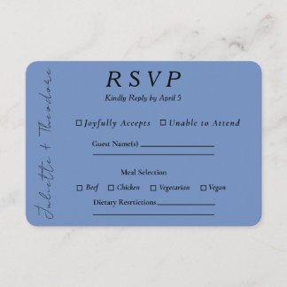 Elegante Porselein Blauwe RSVP met Entree Selectie Kaartje